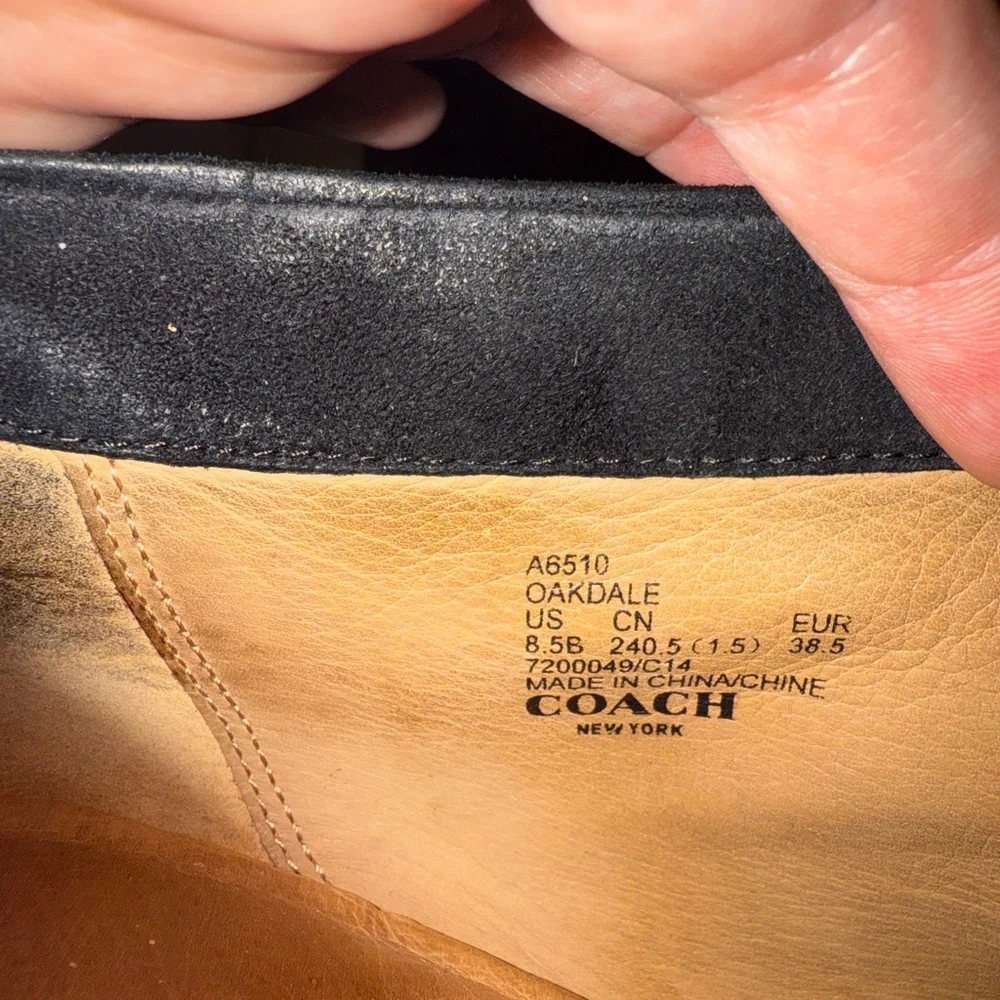 Coach | Black Suede Wedge Oakdale booties size 8.5